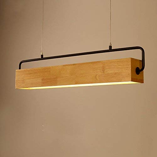 Lampe en bois et suspension industrielle en fer forgé rustique