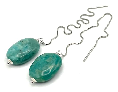 Boucles d'oreilles amazonite argent 925 pour bijoux artisanaux femme