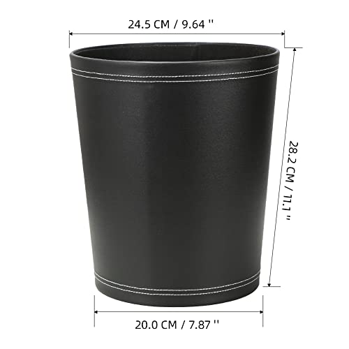 KINGFOM™ Klassisch Leder Papierkorb für Büro/Badezimmer/küche/Schlafzimmer (Schwarz) - Image 5