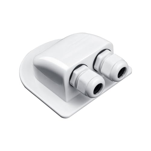 Solar Double Cable Entry Gland IP68 Waterproof Weather Resistant Solar Photovoltaic Plastic Bracket Curved Cable Connector ABS Dual Cable Entry Housing for Solar Panels of RV, Caravan Boat