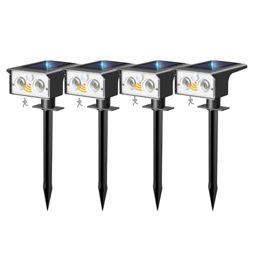 btfarm 4 Stück Solarlampen für Außen mit Bewegungsmelder, 3 Modi...