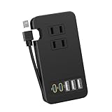 TOPWE 電源タップ USB-C Type-C usb付き PD 52W USBコンセント 延長コード USB-Cポート USB-A ポート ACコンセント搭載 ケーブル収納式 PSE技術基準 AC1400W出力 急速充電器 iPad iPhone Xperia Galaxyなど対応 (2つUSB-Cポート＋3つ USB-Aポート・電源タップ本体)