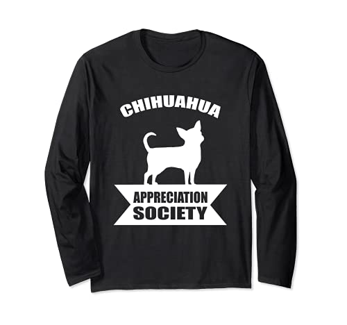 Chihuahua Dog Long Sleeve T-Shirt, Black