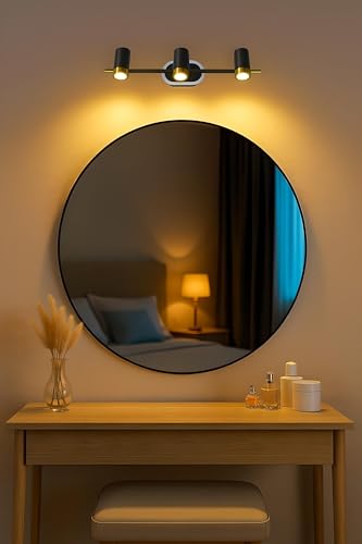Image of FILLISKA 3 in 1 Double Wall spot /Picture /Display /Mirror Light with Adjustable Head and Colour Changing Function (3 Way MattBlack & Gold-085)