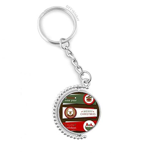 Llavero giratoria Feliz Navidad DIYthinker con anillo de pilgrim colorido para llaves