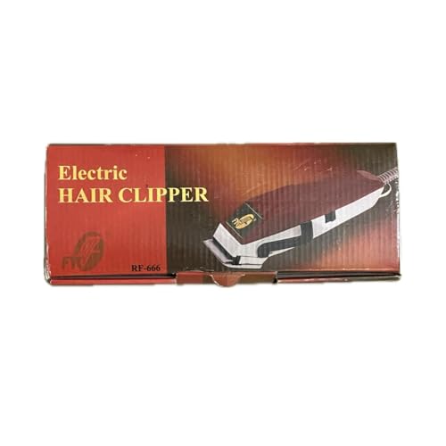 Image of Electric Hair Clipper RF-666, Corded, Adjustable Blade, with 3 Comb Attachments, Cleaning Brush and Oil, Professional Use