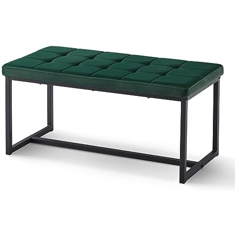 CLIPOP Velvet Padded Dining Room Bench Cover