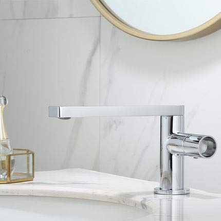 Robinet de salle de bain gris contemporain mitigeur lavabo pour vasque moderne chic