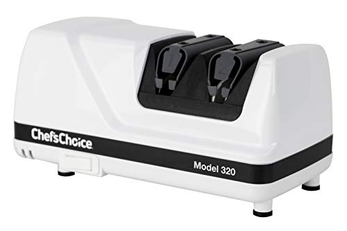 Chef'schoice Flexhone/Strop Professional Electric Knife Sharpener 20-Degree Straight-Edge And Serrated Knives, 2-Stage, White #TOP6
