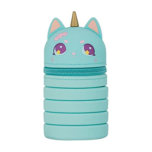 Astuccio telescopico per penne retrattili impermeabile grande capacità per bambini ragazzi ragazze compleanni Size reference picture silicone blu