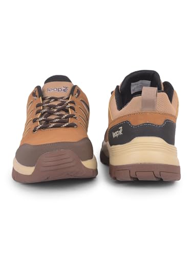 Image of Liberty Leap7x COLUMBO-1E Lacing Men Running Shoes - Dark Grey, Olive Green & Camel | Lightweight Sports Shoes with Comfortable Upper - Cushioned Footbed Suitable for Gym, Marathon, Walking & Outdoor