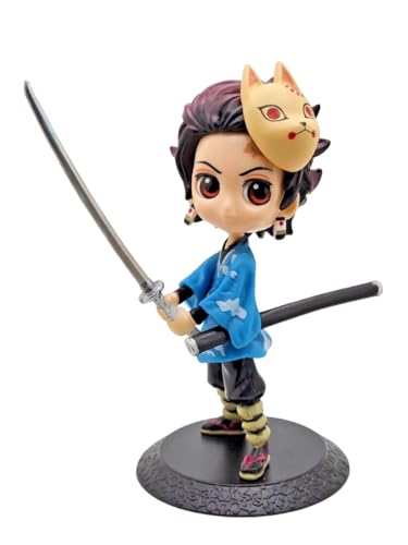 Image of Demon Slayer Kimetsu no Yaiba 6 inch in Action Figure| Lightweight Attractive Durable Toy Figures for Home Decors Office Desk and Study Table - TANJIRO with Mask