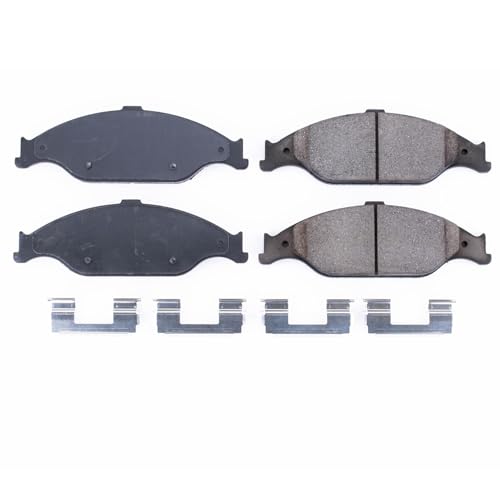 Image of PowerStop Front Brake Pads for Ford Mustang 1999-04 - Z17 Ceramic Brake Pads with Installation Hardware, 17-804