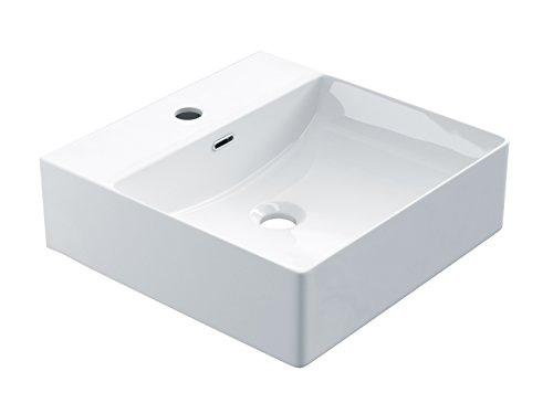 STARBATH PLUS - Vasque à poser en céramique SFino-K42. Lavabo forme carré.