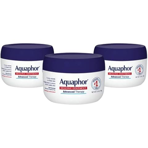 Aquaphor Healing Ointment Advanced Therapy Skin Protectant, Body Moisturizer for Dry Skin, Minor Cuts and Burns, Dry Cuticles, Cracked Heels, Hands and Lips, 3.5 Oz Jar Cover