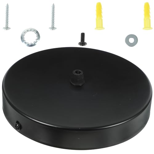 Gadpiparty Cache Fil pour Lustre Rond en Fer Noir, Plaque de Plafond Facile à Installer et Remplacer, pour Appliques Murales et Plafonniers Vintage Style...