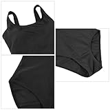 Women One Piece Swimsuit Swimming Costume Tummy Control Ladies Round Neck Swimwear Monokini with Removable Pads Sexy High Cut Low Back Bathing Suits (UK, Alpha, L, Regular, Regular, Black) - Image 7