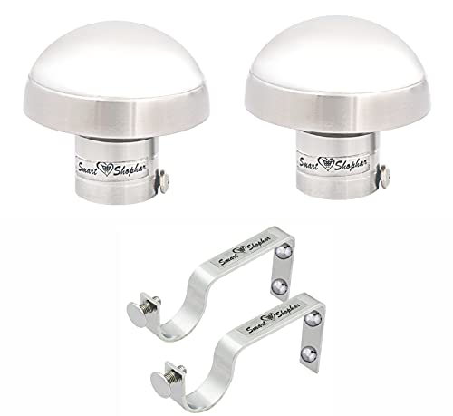 SMART SHOPHAR Stainless Steel Lucia Curtain Bracket 2.5 Inches Silver, Pack of 1 Set, 2pcs / Sleek and Stylish/Quick to Install Design/Suitable for Lightweight Curtains/Mounting Hardware