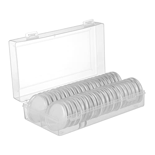 Set de 40 cápsulas plásticas redondas para monedas miniatura 1