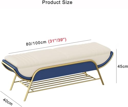 Banc à chaussures moderne avec étagère de rangement métal - 3