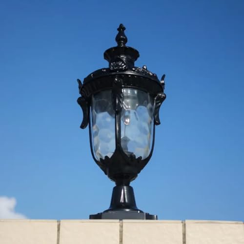 Image of Glowave Decorative Outdoor Black Post Light Pillar Light Column Light, Waterproof Gate Lantern for Patio or Fench Deck, Doorway Porch Pillar Lamp - Warm White (P-6680 /S-BK)