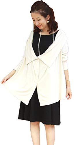 Milk tea 授乳服 マタニティ竹繊維4wayケープdeカーデ エクリュ カーディガン 授乳ケープ おんぶ 抱っこ ママ マタニティ 夏 秋 春 ライトアウター はおりもの 羽織り 大きいサイズ