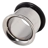 [From da Phactory] フロム ダ ファクトリー チタン シングルフレア トンネル チタン シルバー ボディピアス 1個(シルバー,00G)