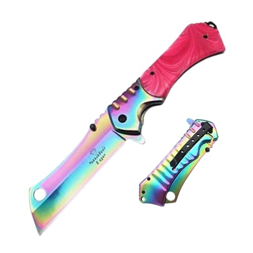 Snake Eye Tactical Heavy Duty Folding Pocket Knife Outdoors Camping Hunting Fishing. (Pink)