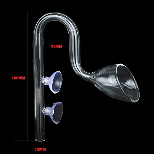 Image of Glass Lily Pipe Outflow Aquatic Lily Pipe Set for Aquarium Planted Tank Aquascaping Filter 13mm for 12 /16mm(1 /2 inch ID) Tubing Hose
