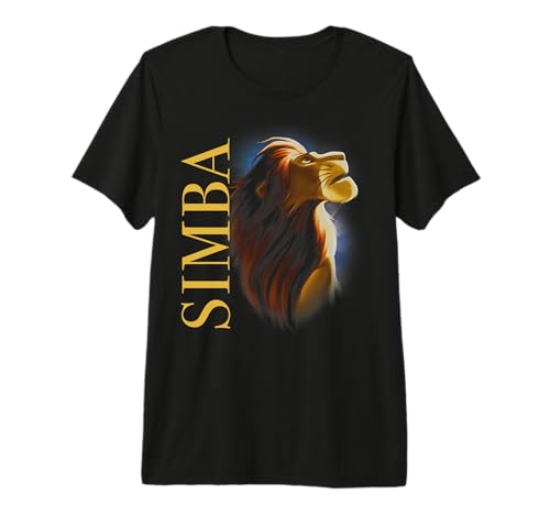 T-shirt Roi Lion Simba portrait de profil haut de gamme en coton