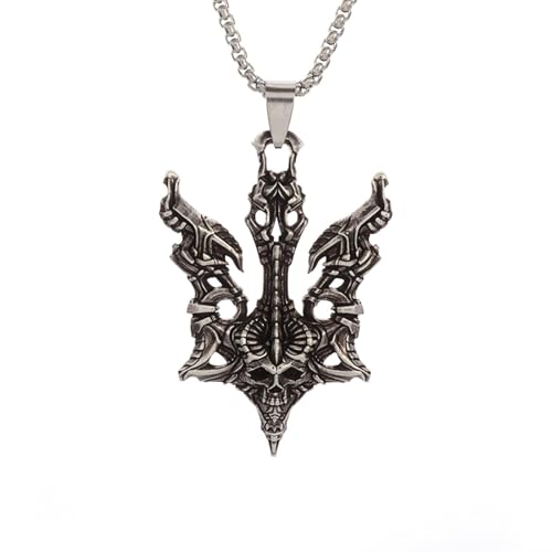 Collier ancre Ghost Face avec pendentif créatif et chaîne résistante hip-hop
