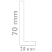 PrimeMatik - Rodapié Flexible Autoadhesivo 70 x 20 mm. Longitud 15 m...