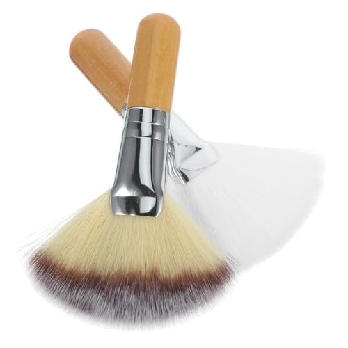 NOLITOY Essential Makeup Brush Kit 2 Large Fan Brushes for Face Blush Setting Loose Comfortable for Women