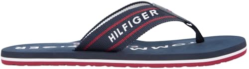 Tommy Hilfiger Herren Flip Flops Sporty Beach mit Gurtband-Riemen, Blau (Desert Sky), 45