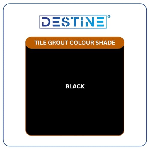 Image of DESTINE READY-TO-MIX inchTILE GROUT inch (16 COLOURS) (ALL PACKS: 100 Gm,250 Gm,400 Gm,800 Gm,1 Kg), Waterproof, Crack Filler, Cement Based Tile Gap Filler (10 Kg, Black)