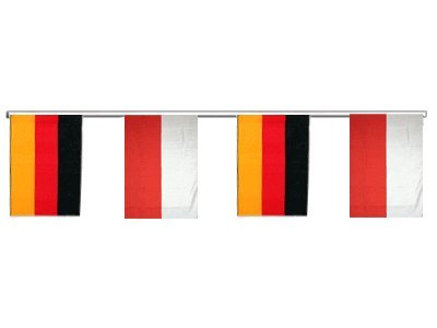 Guirlande d'amitié Allemagne - Pologne 6 m : banderole de drapeaux