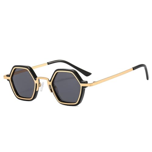 Hexagon Sunglasses Women Men Colorful Resin Lens Alloy Metal Frame Sun Glasses UV400,m1399