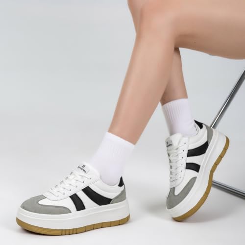 Image of BAASPLOA Women's Platform Fashion Sneakers Classic Chunky Tennis Shoes