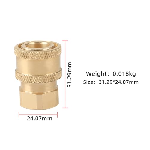 Image of Pressure Washer Adapter 1 /4 Inch Quick Connect Coupler, Female Quick Socket with Male Plug Connector, High Pressure Hose Fitting for Car Cleaning, Power Washing Machine & Foam Cannon