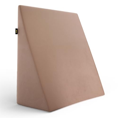 Image of Frido Wedge Plus Cushion for Sleeping & Acid Reflux Relief | Memory Foam Pillow | High Resillience Foam | Orthopedic Wedge Cushion for Leg Elevator | Pregnancy | GERD | Light Caramel- Pack of 1