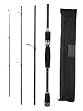 Carbon Fiber Fishing Rod ML Power 4 Section Portable Travel Pole with EVA Grip Anti-Wind Guides for Bass Trout Snakehead 18m