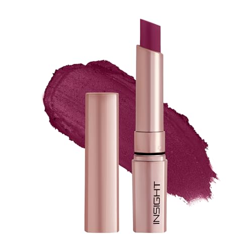 Image of INSIGHT Mousse Matte Lipstick - Raspberry Truffle (4g) | Highly Pigmented | 12+ Hrs Long Stay | Lightweight Velvet Texture | Hydrating Formula with Ceramides & Argan Oil | Waterproof & Transferproof