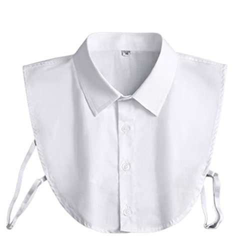 HANBOLI Faux Col, Mens Bureau Formelle Détachable Dickey Blouse Simple Couleur Unie Bouton Faux...
