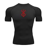 FitKairosis Berserk Compression Shirt Black Compression Shirt for Men Fitness Muscle Wear Shirt Gym Clothes Shirts (US, Alpha, Large, Regular, Regular, Black)