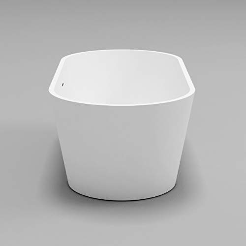 Dowell 077 60" Luxury Contemporary Stone Resin Free Standing Bathtub White Modern #TOP5