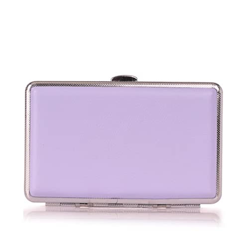 YAMAXUN Zigarettenetui Damen Zigarettenetui Farbe Metall Automatische Zigarettenschachtel 20 Gewöhnliche Zigaretten,für Raucher,Lila Cover