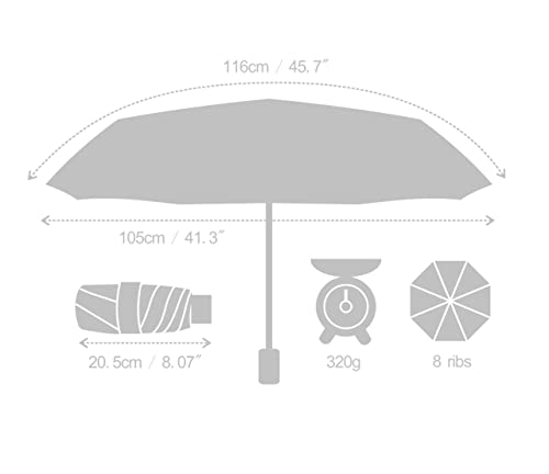 Umenice Upf 50+ Mini Compact Uv Protection Travel Umbrella Sun Protection 23M5(Round Handle) #TOP1