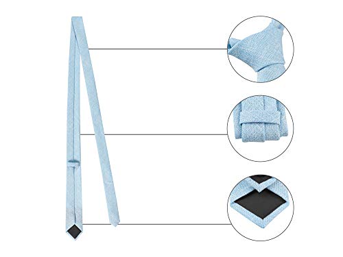 Allegra K Men's Self Tied Solid Color Formal Casual Skinny Necktie One Size Light Blue #TOP2