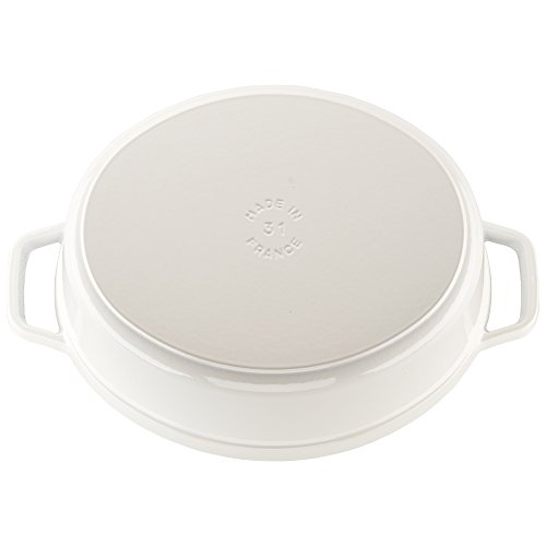 STAUB Cast Iron Dutch Oven 5.75-qt Coq au Vin Cocotte, Made in France, Serves 5-6, White