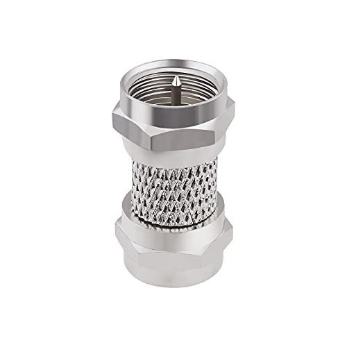 Goupchn F Type Male To Male Coax Connector 75 Ohm Rg6 Coaxial Adapters 2 Pack For Coax Cables, Wall Mounted Tv, Wall Plates, Antenna, Splitter, Amplifier #TOP2